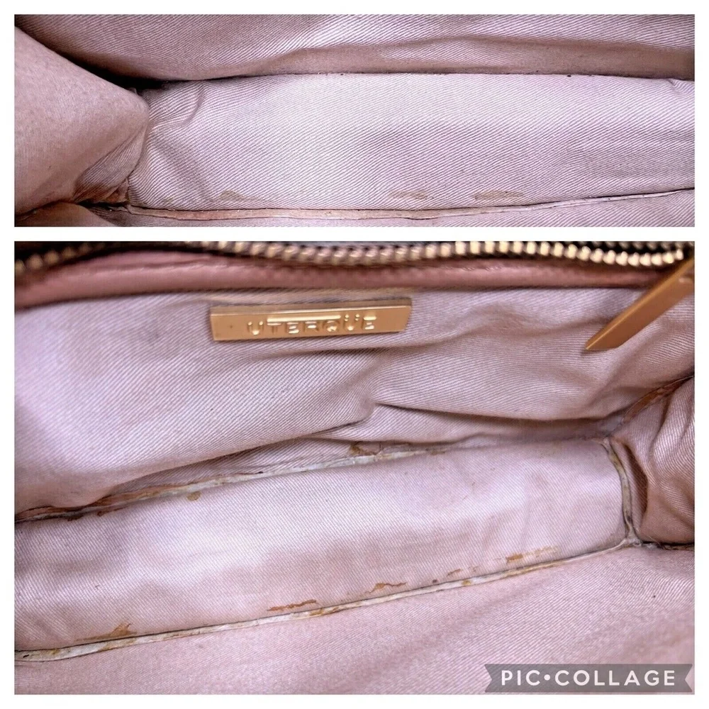 Uterque Natural Tan Brown Leather Front Buckle Small Satchel Purse Shoulder Bag - Picture 12 of 12